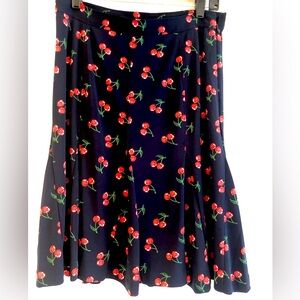 Talbots skirt, navy blue with cherries